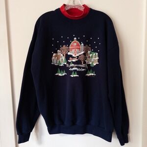 Vintage Winter Barn Sweatshirt Unisex‎ XL Christmas 90s Nostalgic Snow Holiday